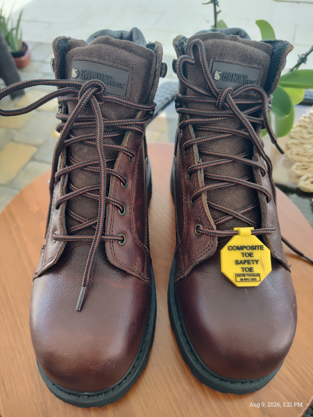 Gander Mountain Brown Leather Composite-Toe Men's Work Boots Sz 10W NWT